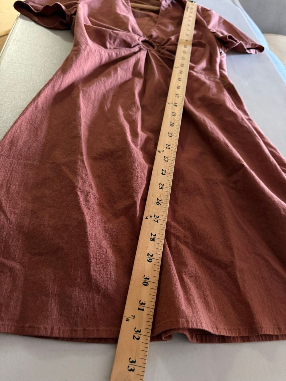 Abercrombie & Fitch Rust Brown O-Ring Cutout Mini Dress Womens Small - Picture 7 of 9